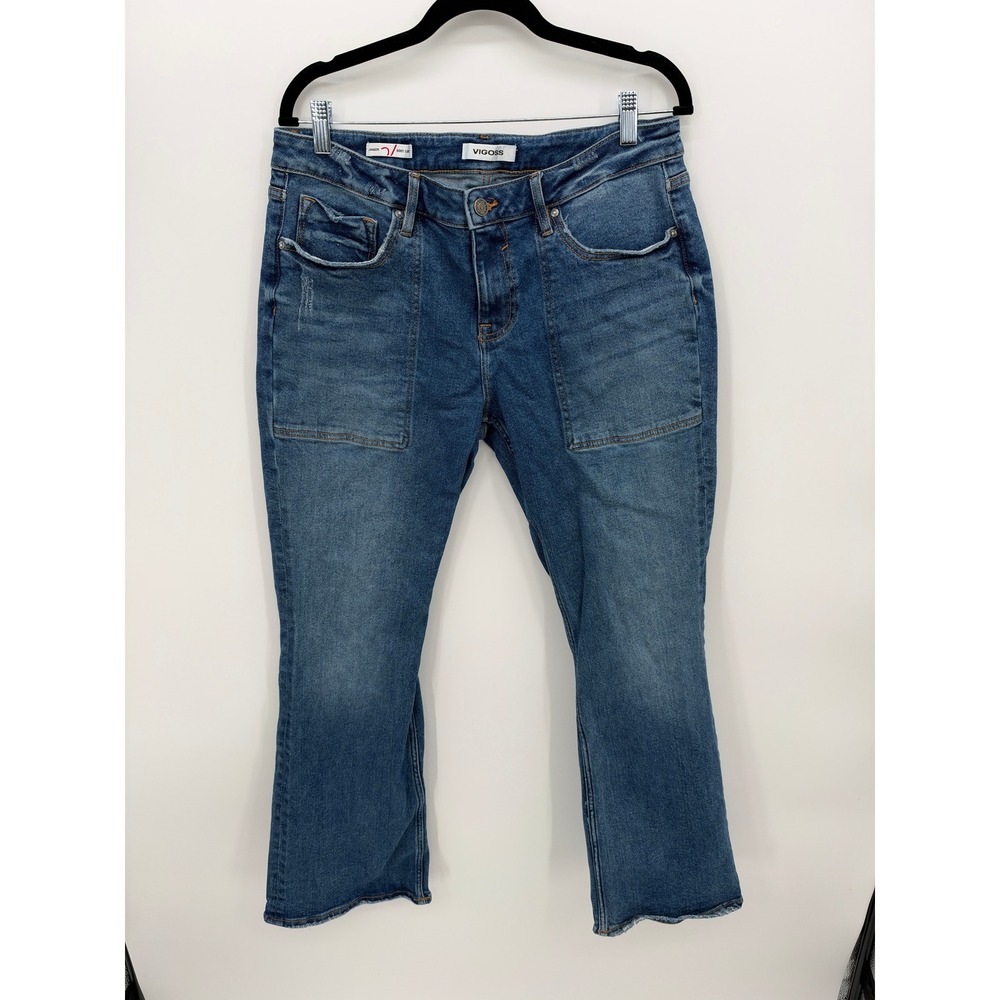 Vigoss Jagger Bootcut Jeans Medium Wash Patch Pocket Distressed Size 29